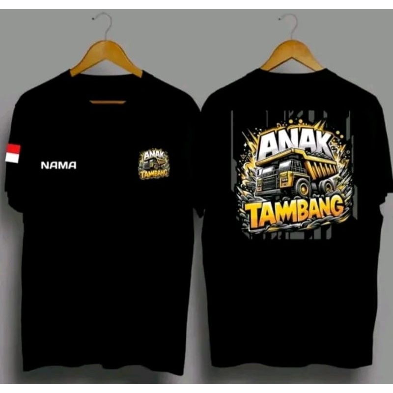KAOS HITAM PEKERJAAN LAPANGAN ANAK TAMBANG DESAIN EKSKLUSIF TRUK TAMBANG
