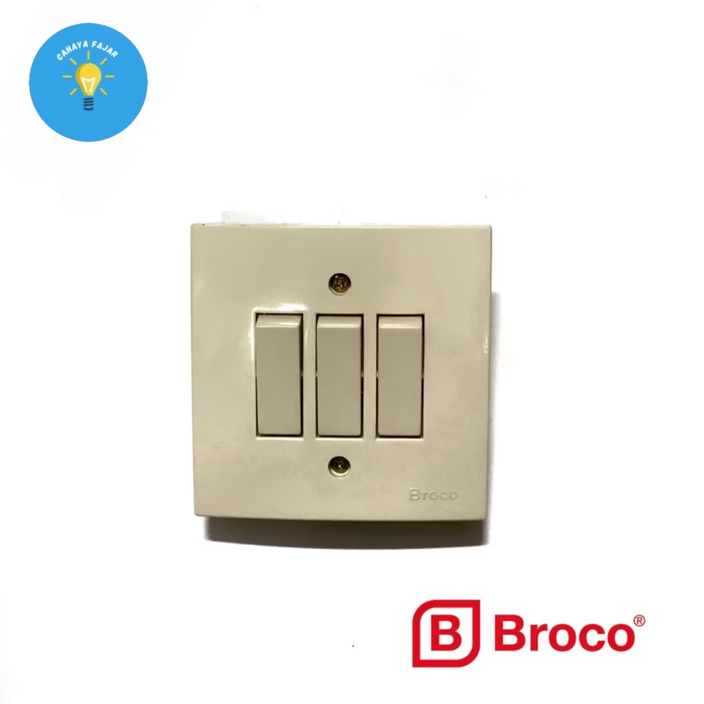 BROCO IB SAKLAR 3 GANG CREAM / BROCO TRIPLE SWITCH INBOW TANAM