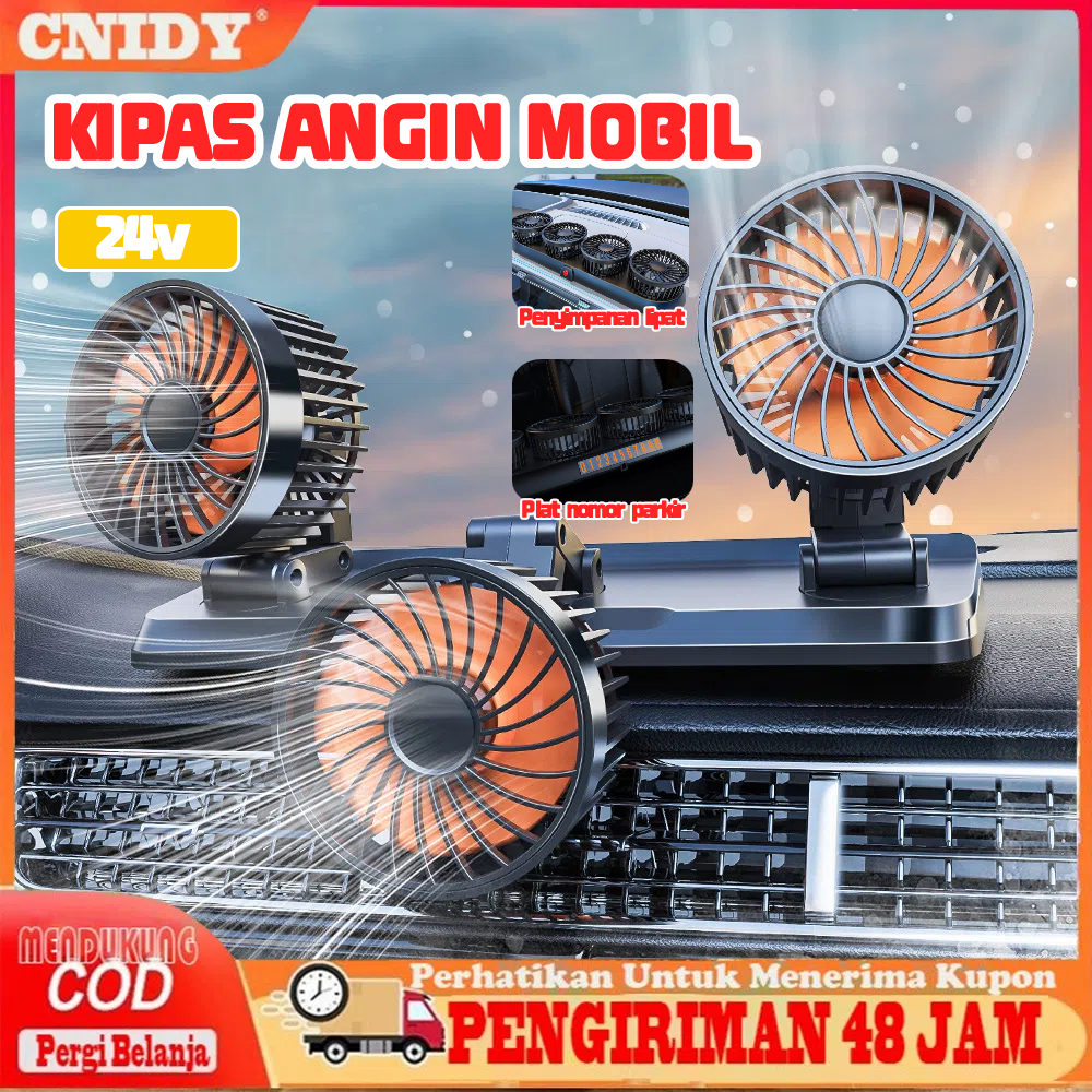 【COD】Kipas Angin Mobil 24 Volt Terbaru Untuk Truk/Kipas Angin Portable Mobil Gantung/ Kipas Dasbor 3
