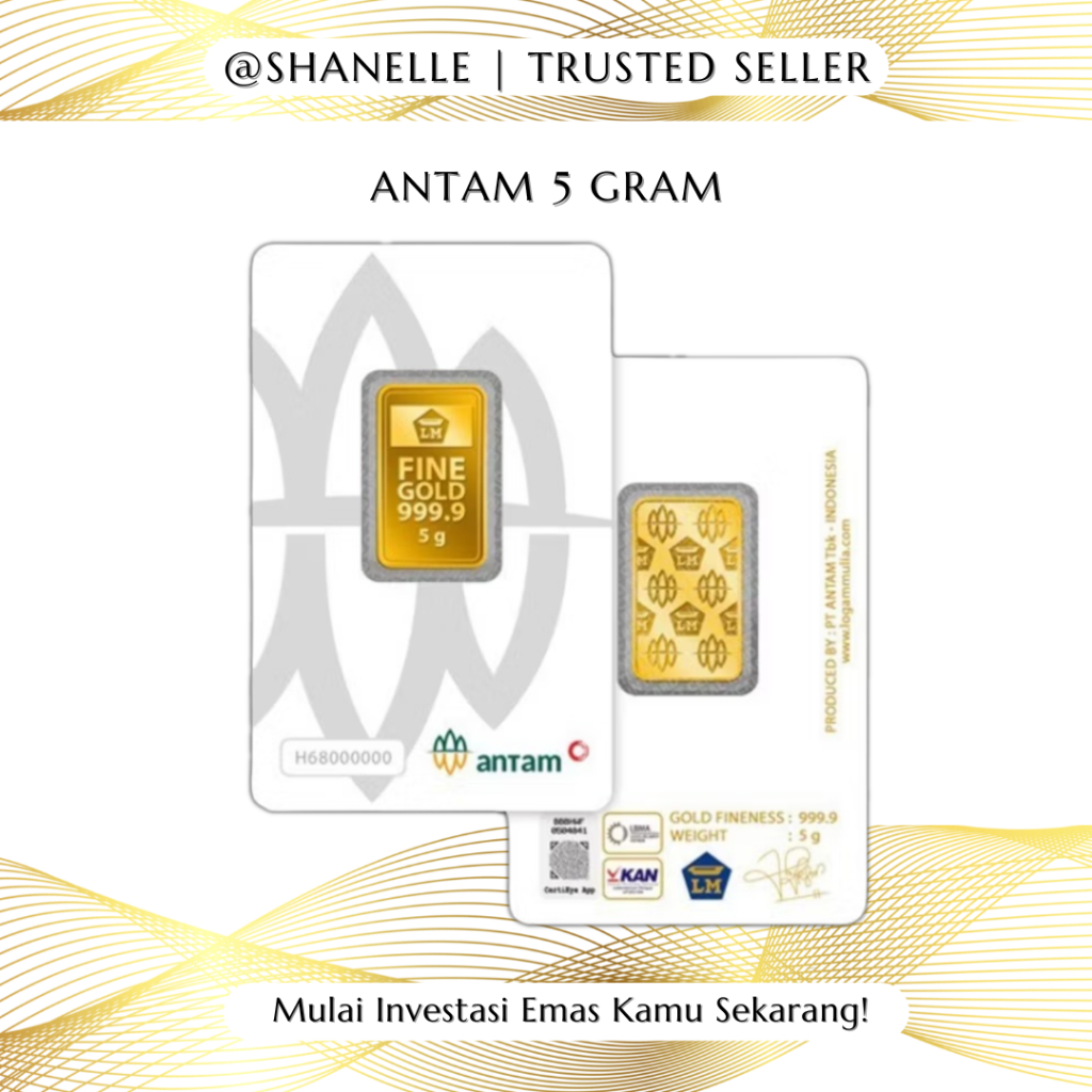 (ORIGINAL 2025) Logam Mulia Emas Antam 5 gram Press Certieye / Retro Portrait Classic / Landscape Ti