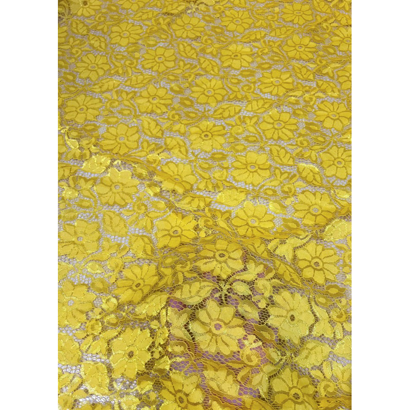 Bahan kebaya Amelia | bahan brokat | brokat kuning