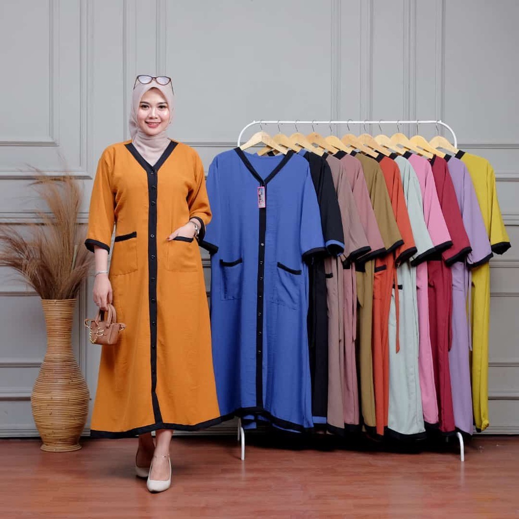 Daster nagita hits dress cewek korea style remaja dres elagan modern dress wanita kekinian