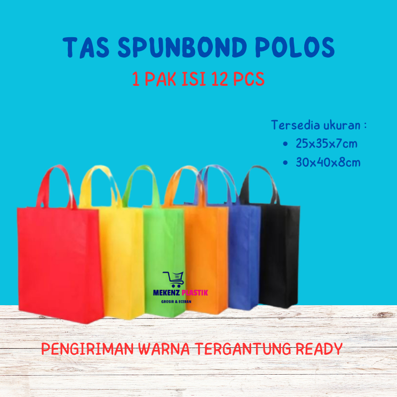

Tas Spunbond Goodie Bag Isi 12 Pcs l Tas Belanja Souvenir Ulang Tahun Hajatan
