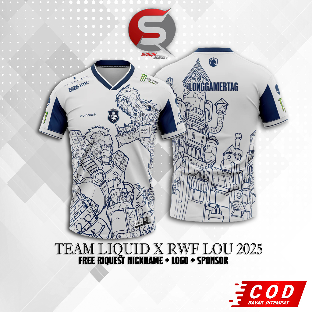 Jersey Team Liquid x Rwf Lou Team Liquid ID Team Liquid PH Baju Kaos Game Terbaru