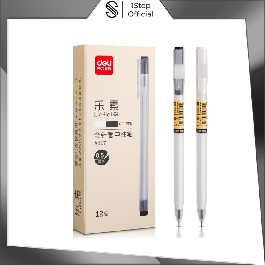 

1step S015 Gel Pen Pulpen Gel Tinta Hitam 0.5mm Desain Unik