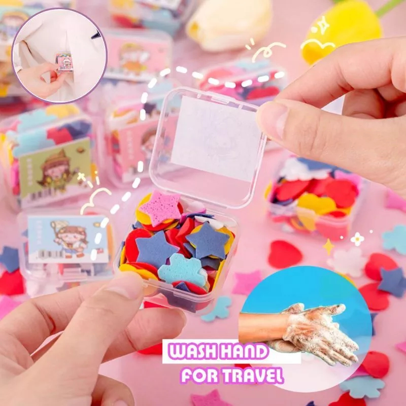 Sabun Tangan Kertas Lucu Mini Isi 1 Pack/box | Sabun Cuci Tangan Paper Soap |Sabun Kertas Portable S