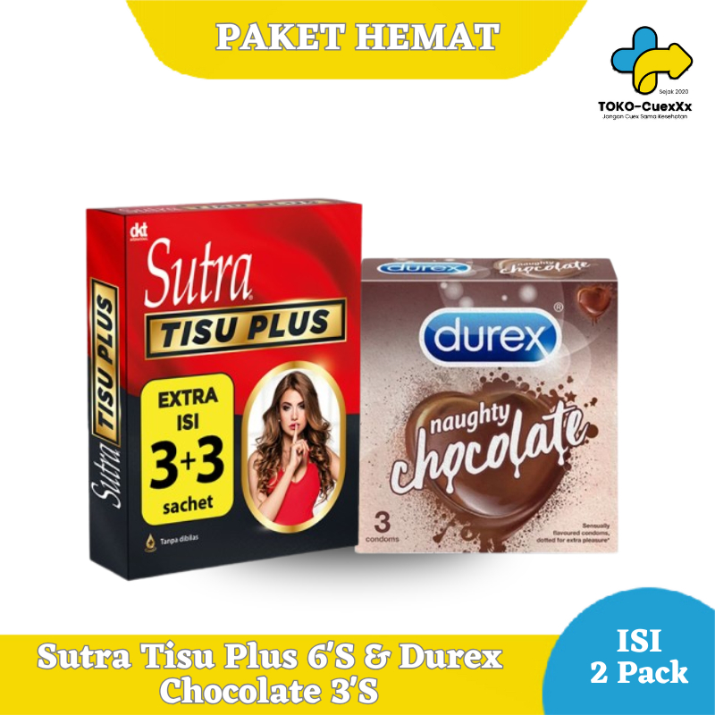Sutra Tisu Plus isi 6 pcs + Kondom  Durex Naughty Coklat isi 3 pcs - Paket Nikmat Pria Tahan Lama
