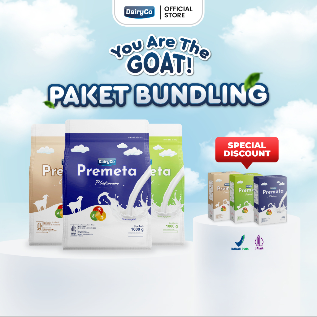 

Paket Susu Kambing Etawa Bubuk Varian Cokelat Platinum dan Original 1000g + Original Cokelat Platinum 200g Total 6 Pcs