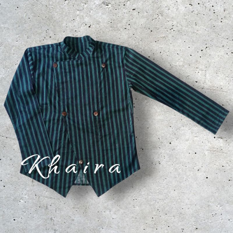 Beskap Lurik Pria Dewasa Premium Modern | Baju Adat Jawa ( Katun Tebal )