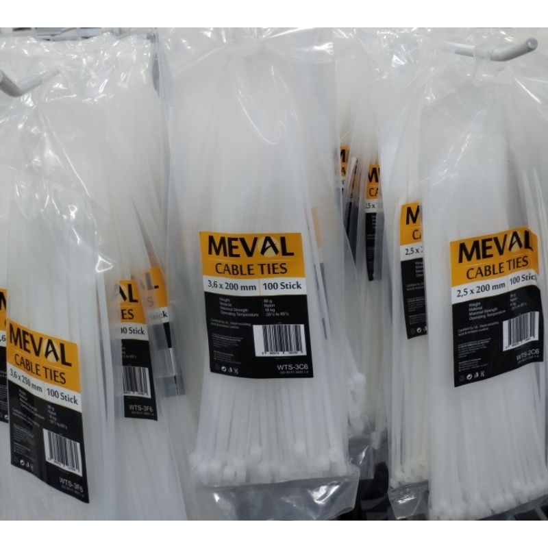 

Kabel Ties Cable Tie MEVAL isi 100 pcs 3,6 x 200 / 3,6 x 250 / 3,6 x 300 / 4,8 x 250