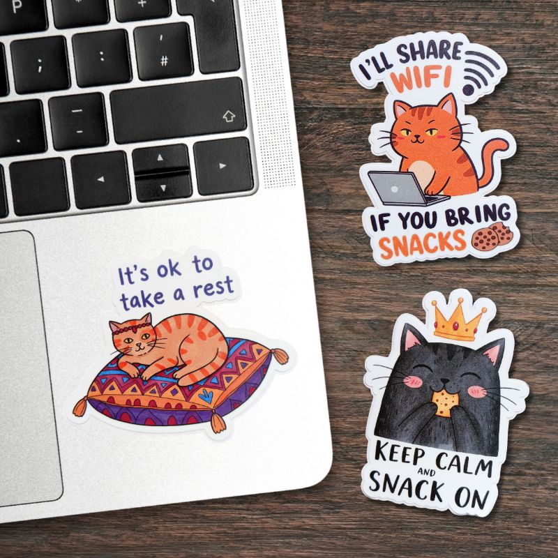 

Funny Cats Vinyl Stickers | Sticker Anti Air | Kucing | Die Cut