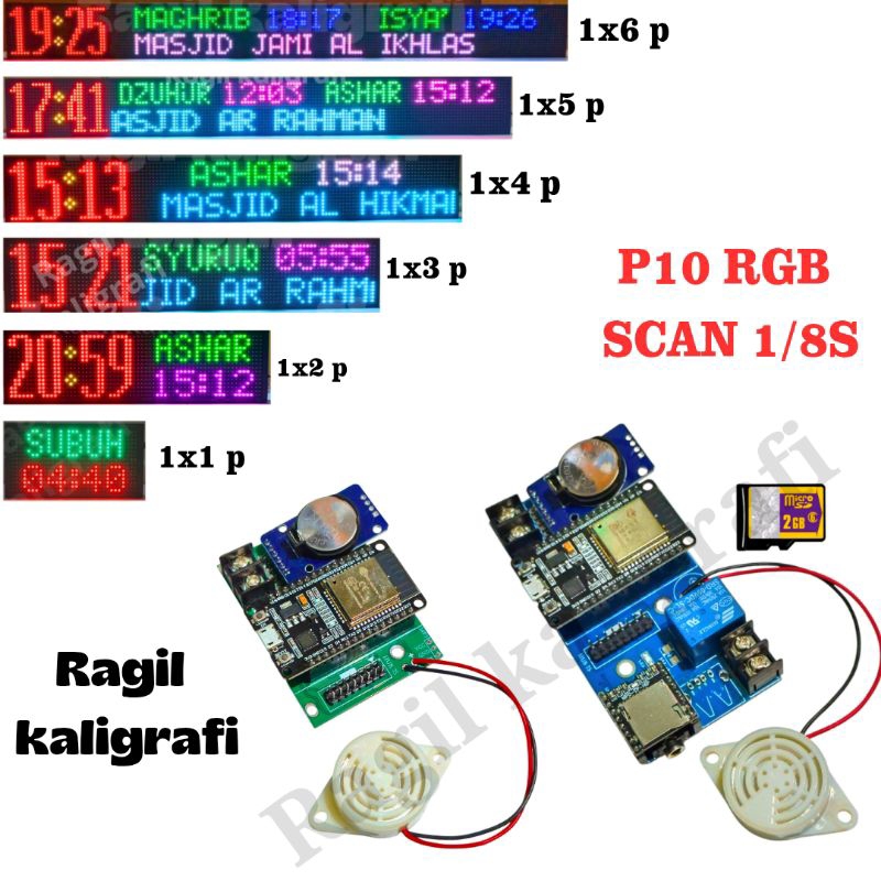Controller jws p10 rgb scan 1/8S - kontroler jws khalifah jws esp p10 rgb 1 baris