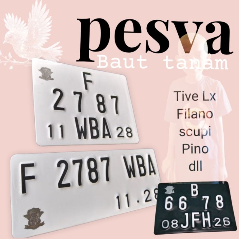 plat nomor Vespa baut tanam fond lama
