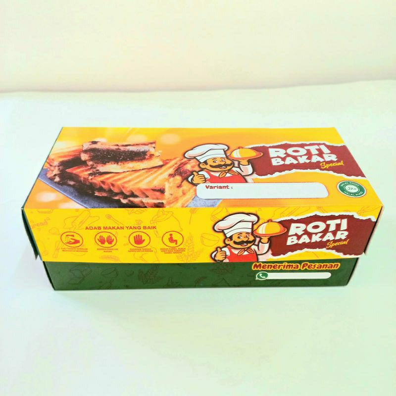 

bungkus roti bakar/ kardus roti bakar full warna isi 50