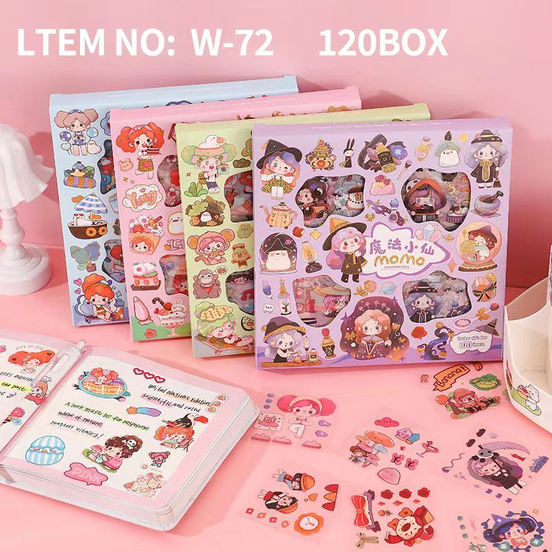 

100 lembar Sticker MOMO Waterproof DIY Korea Dekorasi Transparant Sticker Tumblr