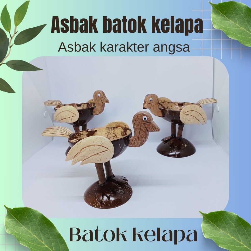 Asbak batok kelapa / asbak karakter angsa ber'diri / asbak aesthetic unik / asbakrokok unik / asbak 