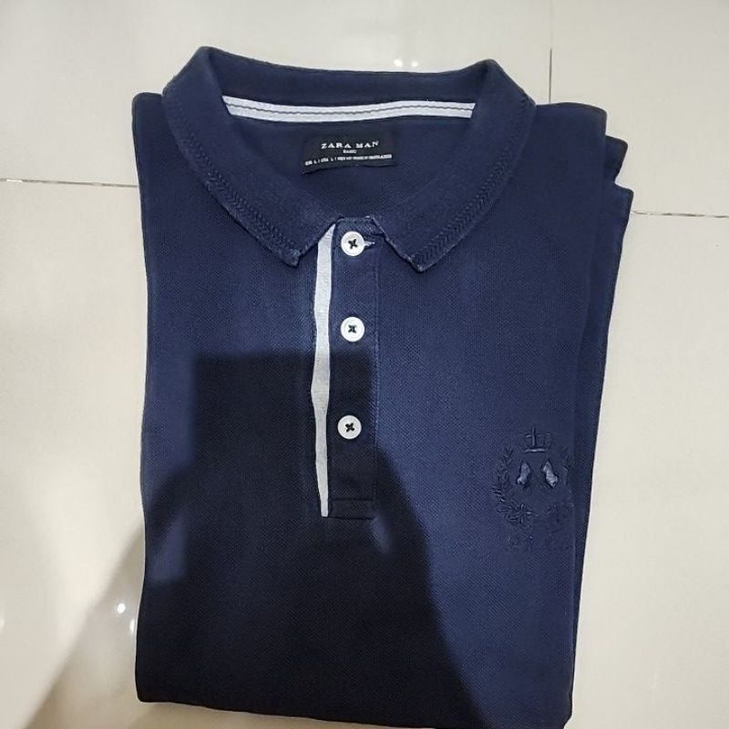 preloved polo zara man size l kemeja polo pria