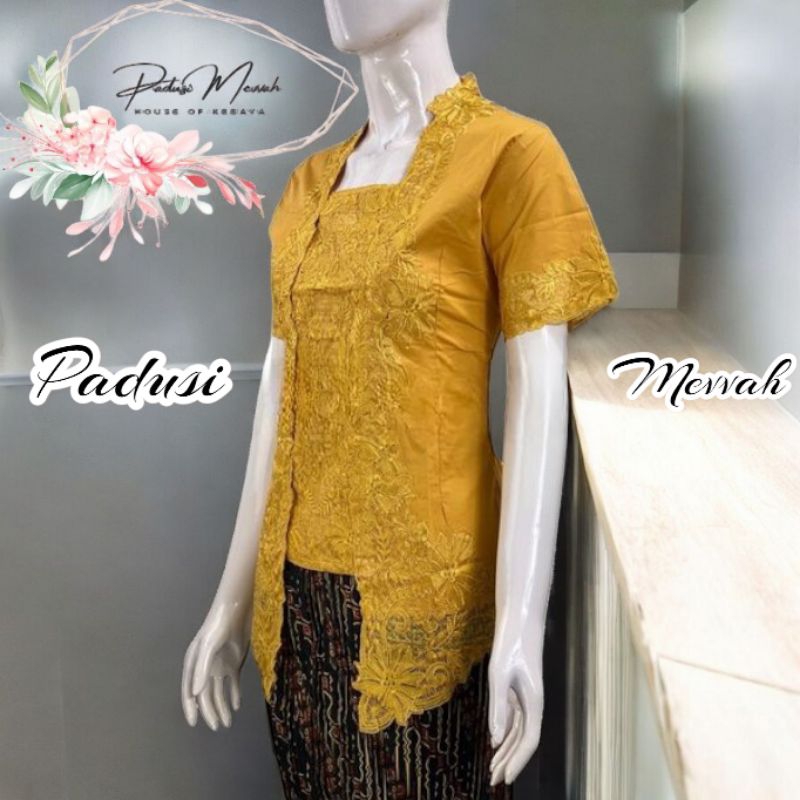 Kebaya Encim Kutu baru Atasan Kebaya Encim Bordir Senada Tangan Pendek Bahan katun Jepang Kualitas P