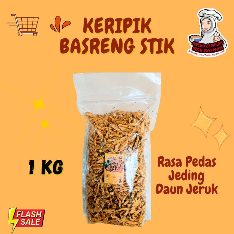 

Keripik Basreng Stik Ikan Tuna Garing Renyah Enak Rasa Pedas Jeding Daun Jeruk 1kg