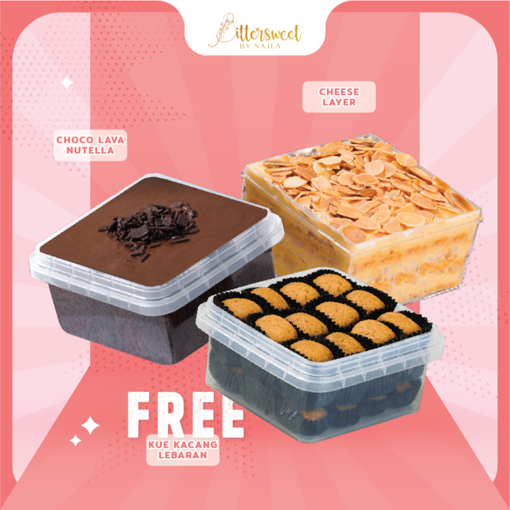 

[ FLASH SALE ] Choco Lava Nutella + Cheese Layer FREE Kue Kacang