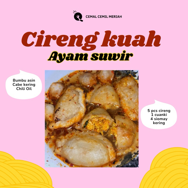 

Cireng Kuah Pedas isi Ayam Suwir isi 5 Pcs ukuran sedang