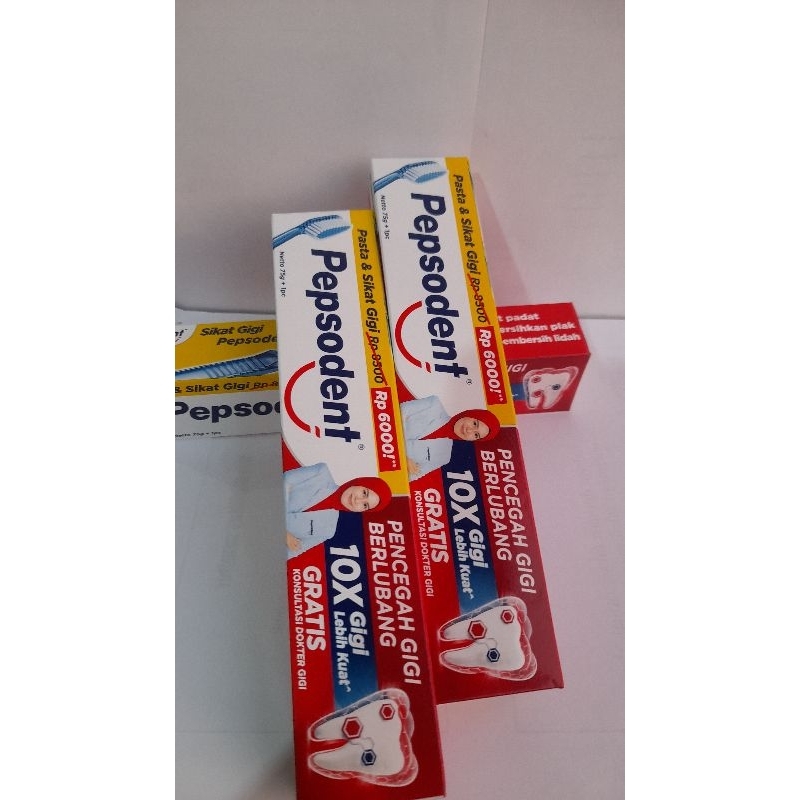 Pasta Gigi Pepsodent 75g plus sikat gigi | Pepsodent Murah | Pepsodent Gratis Sikat Gigi