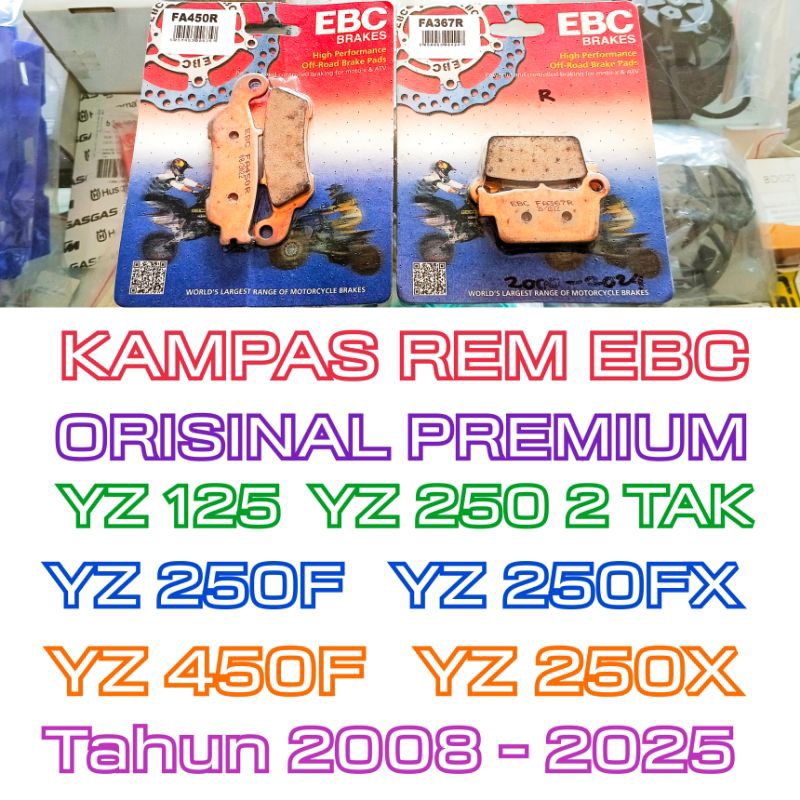 Kampas Rem EBC PREMIUM YZ 125 YZ 250 YZ 250F YZ 250FX YZ 450F
