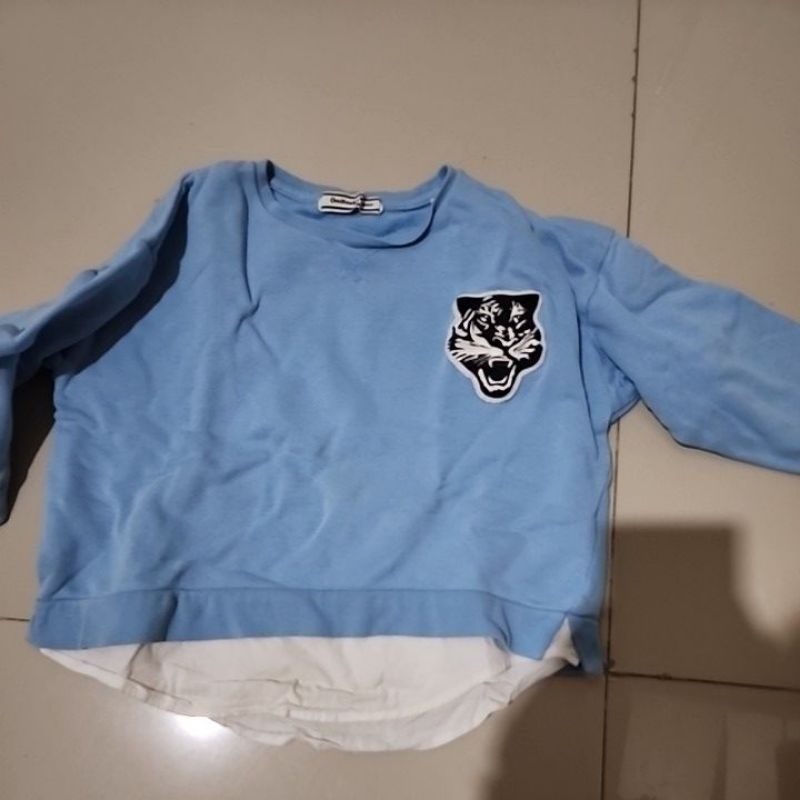 preloved sweater onitsuka tiger kids 120 atasan lengan panjang anak perempuan