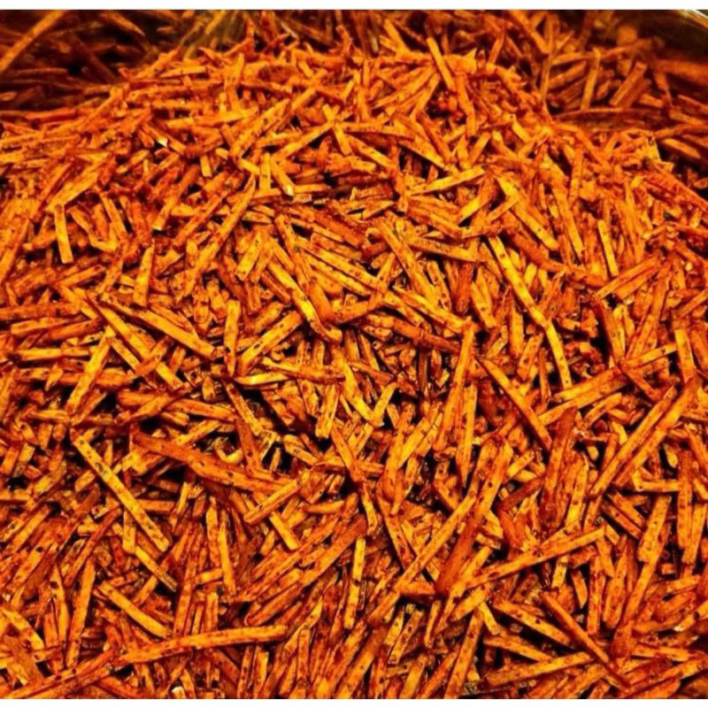 

(Berat 1kg) Stik Talas Pedas Guih Renyah enak / stik mbote / stick talas camilan sehat / keripik / Snack Berat 1kg