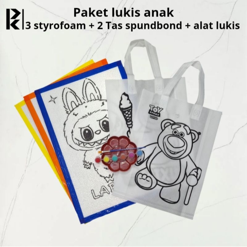 

Paket lukis styrofoam dan tas spundbond (3 styrofoam + 2 tas spundbond free set alat lukis)