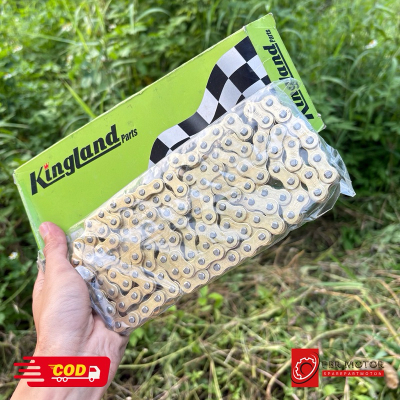 Rantai Motor Ukuran 428H 128 Gold Tebal Original Kingland
