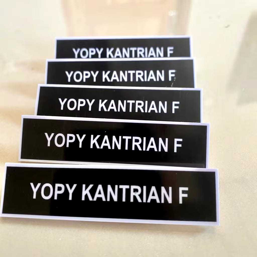 

NAMETAGE/PAPAN NAMA / PAPAN NAMA DADA TANPA RESIN TERMURAH