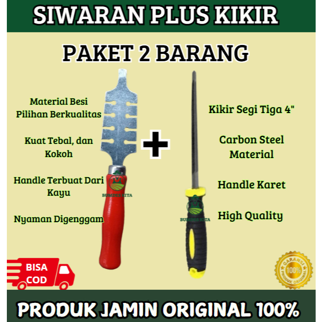 PAKET SIWARAN GERGAJI + KIKIR SEGI TIGA KEWARAN GRAJI SIBAK SIWALAN