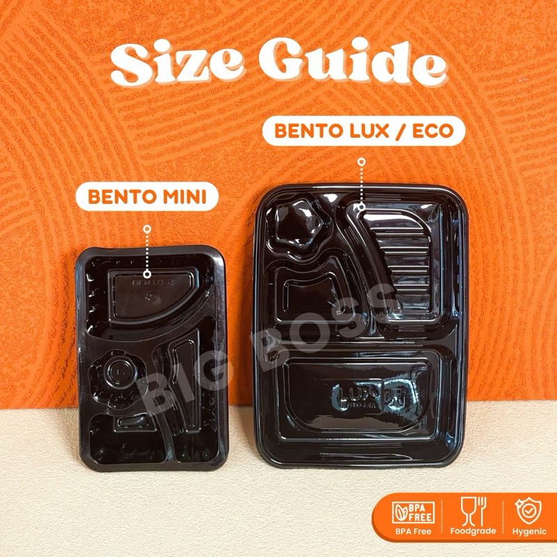 BEST DEALS Mika Bento Sekat 4 LUX + Tutup / Mika Bento Plastik / Mika Bento 4 Sekat Hitam / Tray