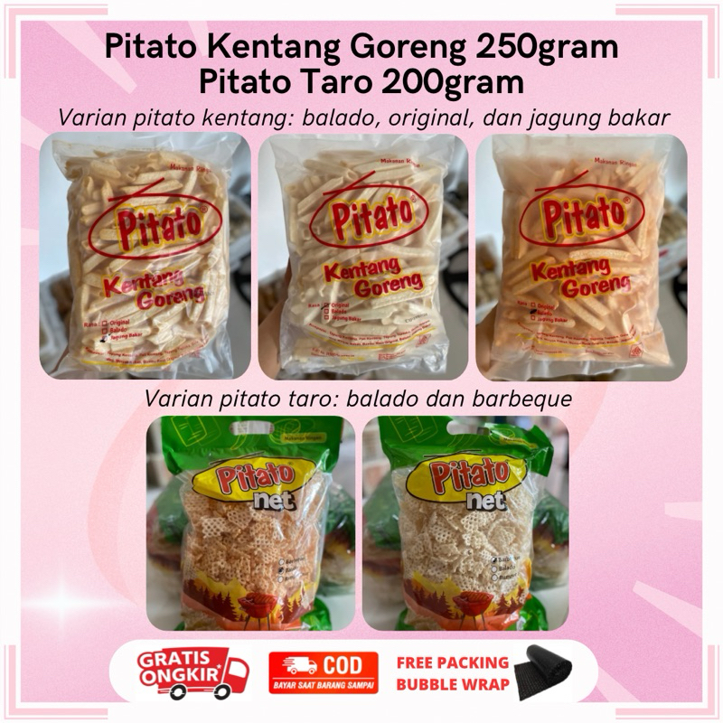 

PITATO KENTANG GORENG JUMBO 250GRAM | PITATO TARO NET JUMBO 200GRAM