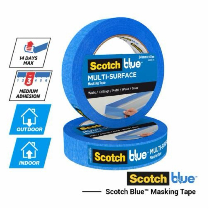 

Masking Kertas Blue 3M Scotch Original 2090 Surfaces Multipless 24mm x 54.8mtr