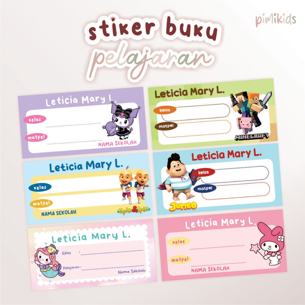 

[ISI 40PC] STIKER BUKU PELARAJAN ❤ STIKER MAPEL ❤ STIKER MATA PELAJARAN ❤ LABUBU ❤ VIRAL ❤ CUSTOM NAMA ❤ STIKER SEKOLAH ❤ LABEL NAMA BUKU