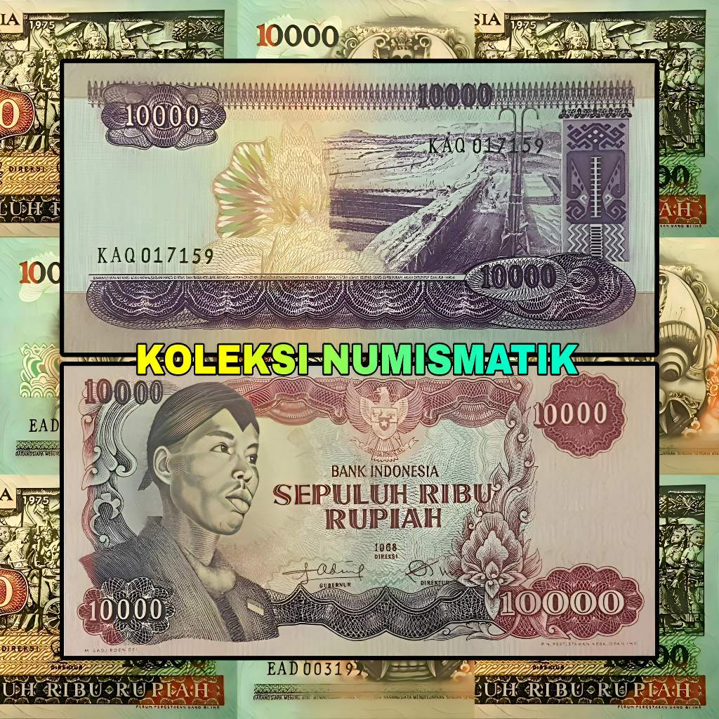 SOUVENIR KERTAS KUNO INDONESIA 10000 RUPIAH JENDERAL SOEDIRMAN 1968
