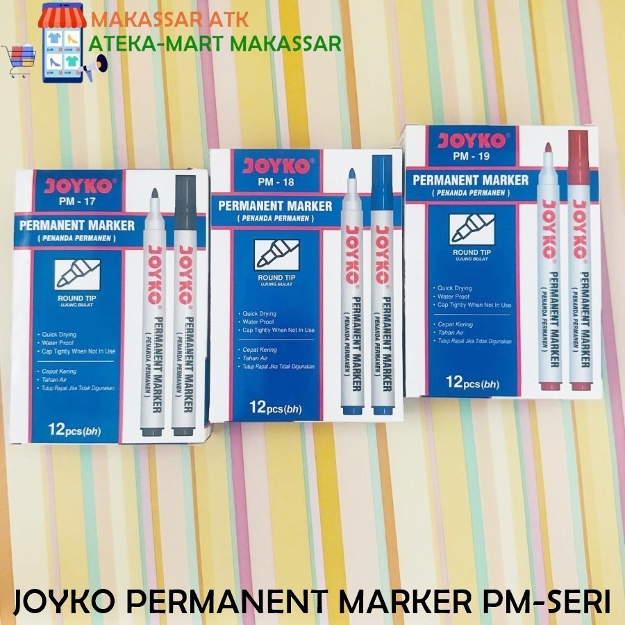 

[BOX/12PCS] JOYKO PERMANENT MARKER PM-17 PM-18 PM-19 SPIDOL