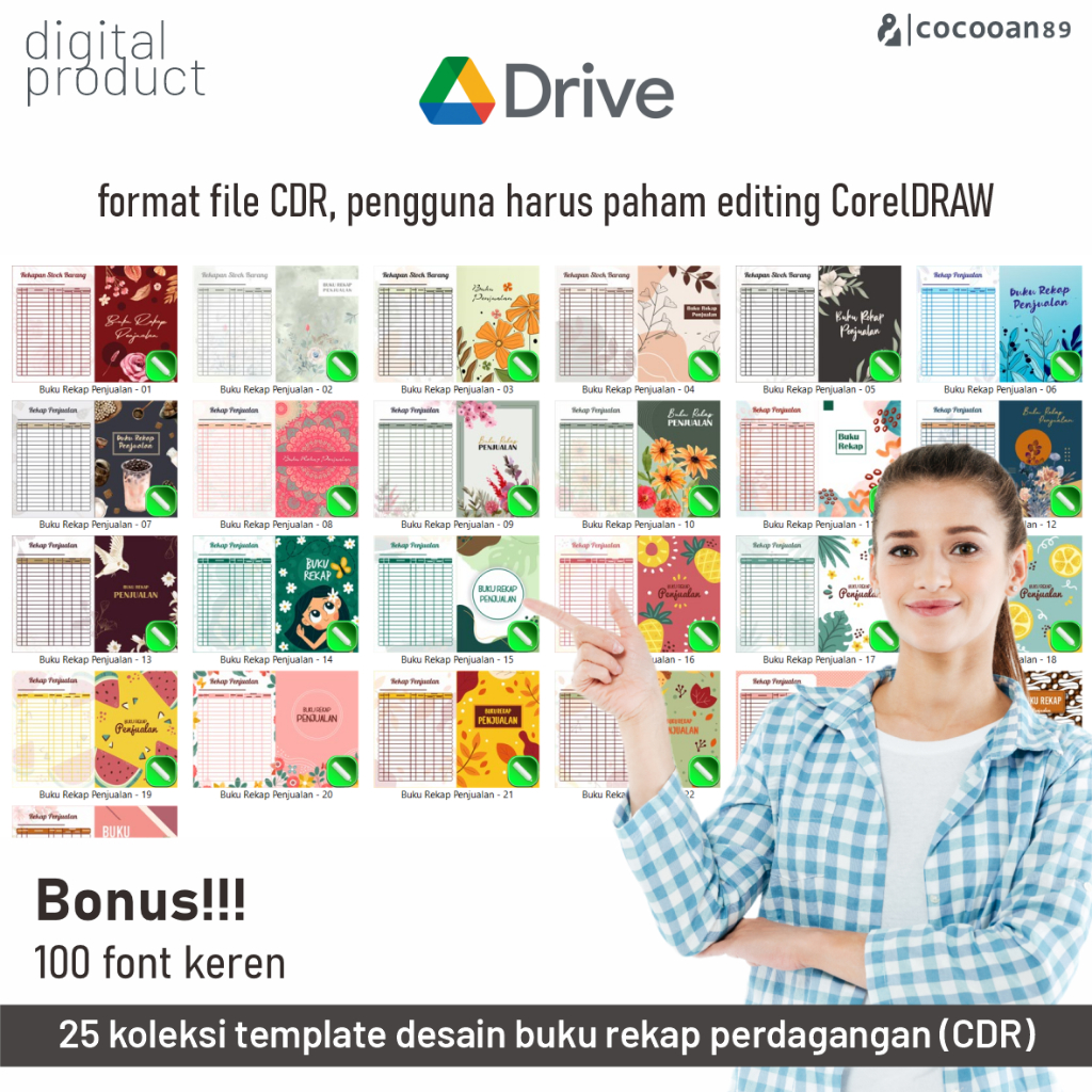 25 koleksi template desain buku rekap perdagangan
