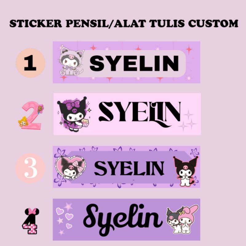 

(ISI 50 PCS) SUDAH ADA LEM STICKER LABEL PENSIL ALAT TULIS SEKOLAH MOTIF KUROMI