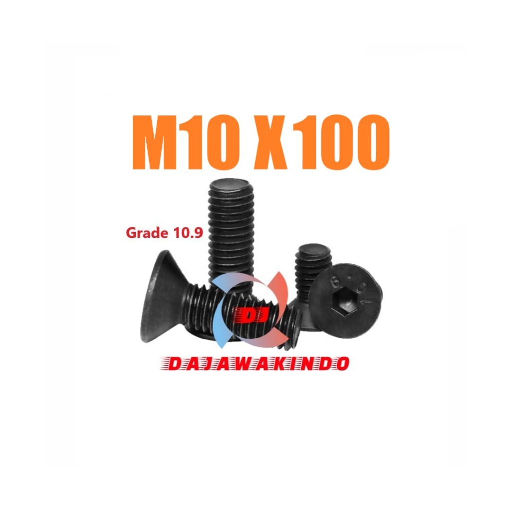 Baut JF L Baja M10 x 100 / Baut Verseng Baja M10 x 100 / Grade 10.9