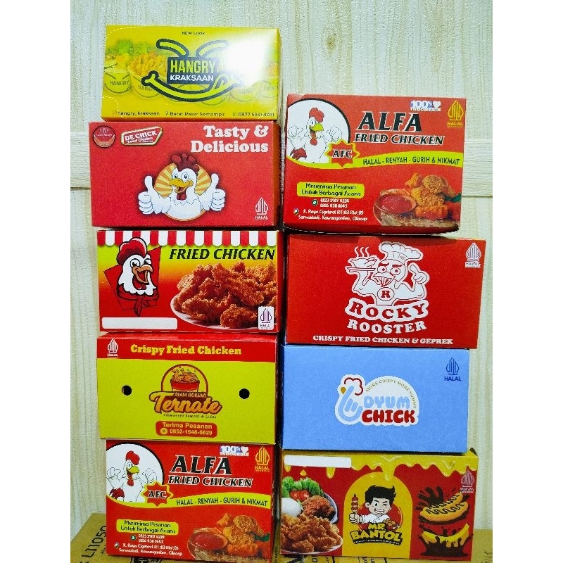 Paper Lunch Box Ivory Custom Brand Logo 2.000 pcs box fried chicken