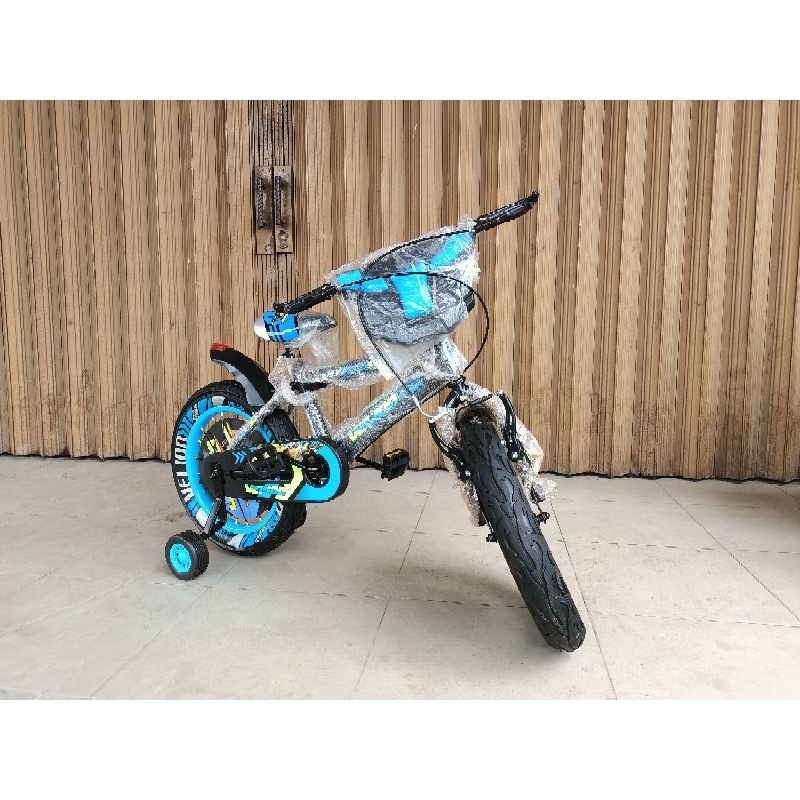 Sepeda bmx velion ring 16 ban besar,warna biru,ada musik
