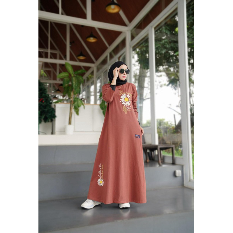 MAXI DRESS KATUN COMBED PREMIUM GAMIS SPORTY TERBARU