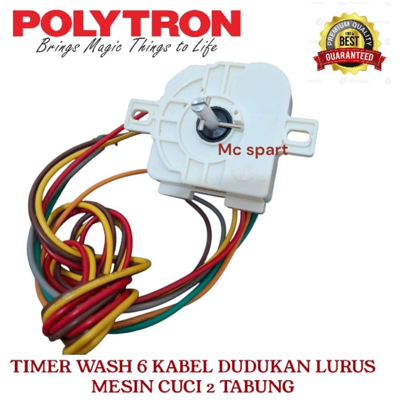 Timer Wash timer pencuci 6 kabel mesin cuci Polytron 2 tabung