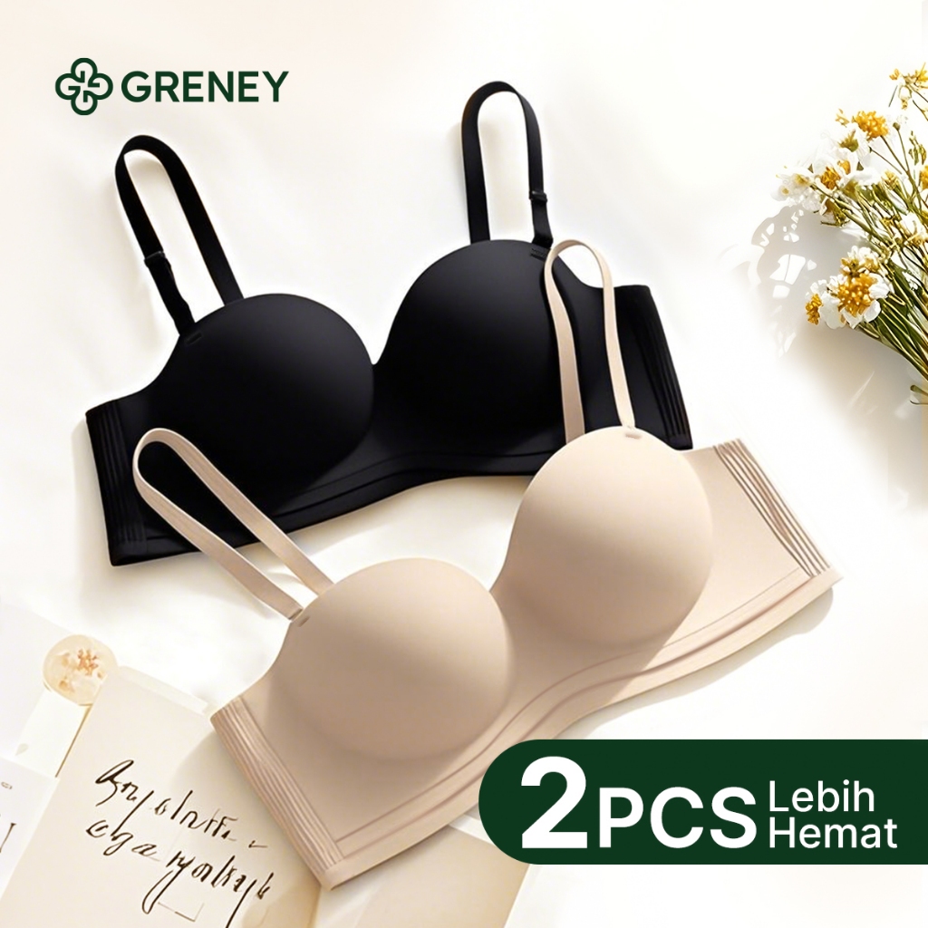 GRENEY-Gbras- Bra (2pcs) Multi Model Bergesper Tali Bisa Dilepas Pakaian Dalam Push Up Bra Wanita Sp