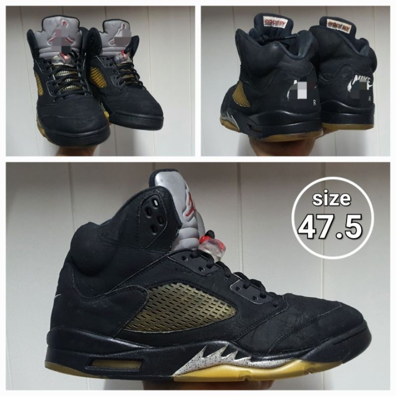 Sepatu Basket Black V "Metalic" size 47.5 second oray shoes