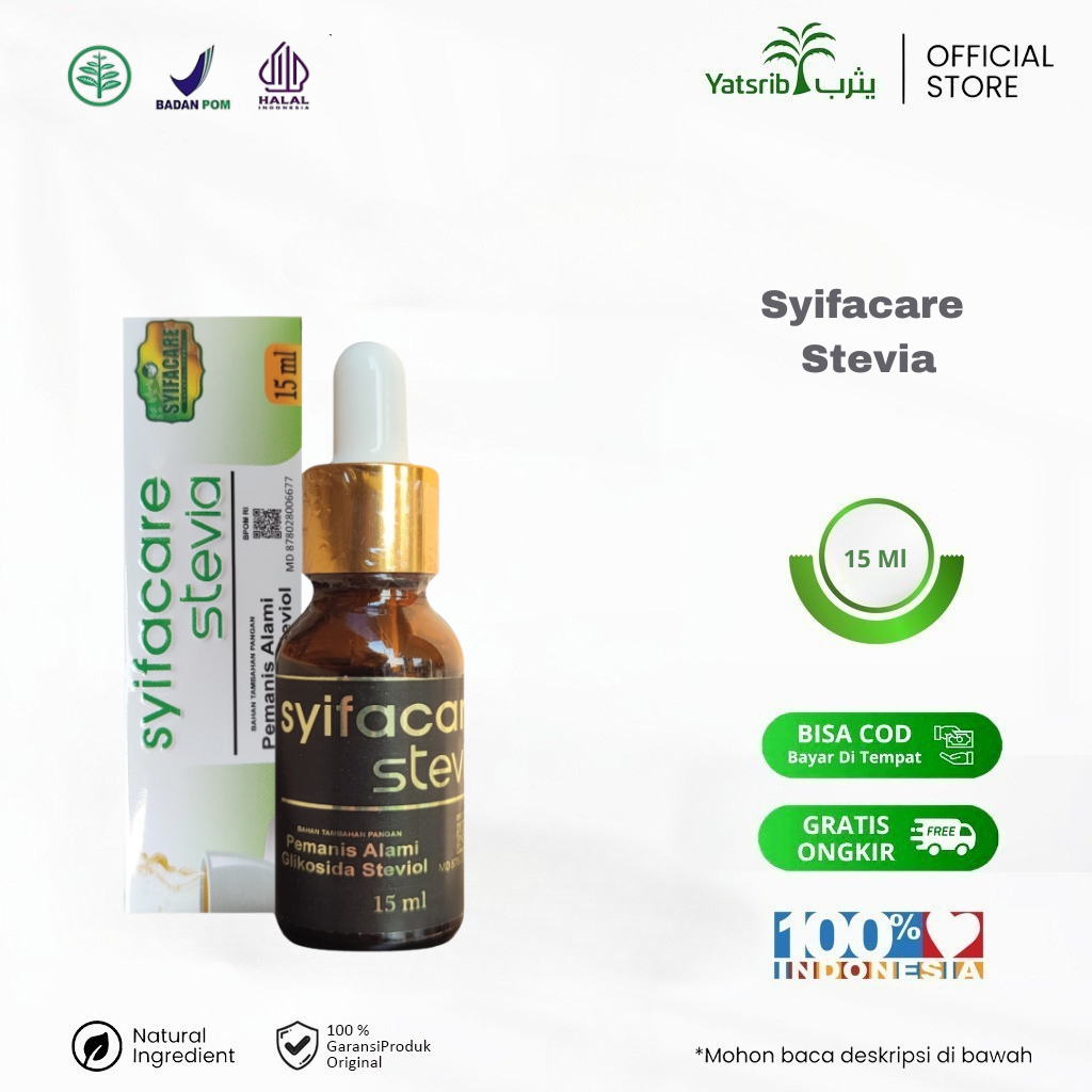 

Syifacare - Stevia Pemanis Alami Nol Kalori Untuk Penderita Diabetes Dan Pengganti Gula 15 Ml