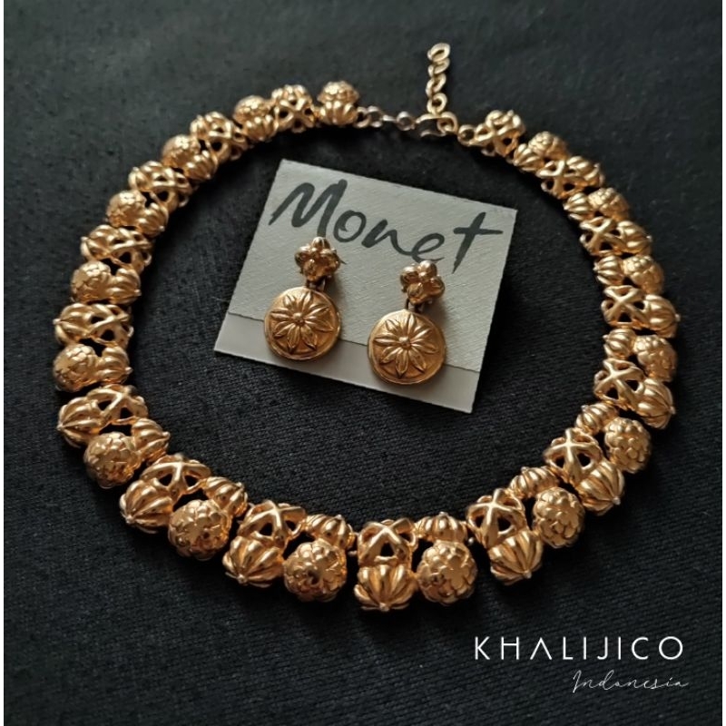 Kalung Vintage "MONET" Unique Acorns Gold
